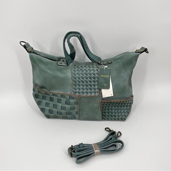 Le Miel Vegan Leather Purse NWT Aged Turquoise Color - Picture 2 of 16